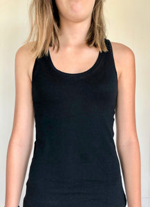 BondiEco black stretch racer in bamboo organic cotton. Sustainable and great for sensitive skin.