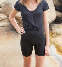 Load image into Gallery viewer, BondiEco cycle shorts. Breathable bamboo, organic cotton, short leggings.  High waisted, slimming. Perfect for yoga and pilates.