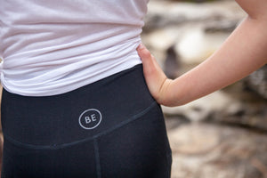 BondiEco bamboo, organic cotton, leggings.  High waisted, slimming, with pockets. Perfect for yoga and pilates.