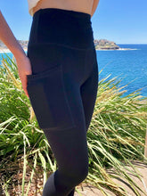 Load image into Gallery viewer, BondiEco bamboo, organic cotton, leggings.  High waisted, slimming, with pockets. Perfect for yoga and pilates.
