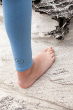 Load image into Gallery viewer, BondiEco Bamboo, organic cotton, leggings.  Light Blue. High waisted, slimming. Perfect for yoga and pilates.