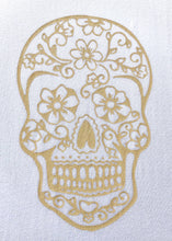 Load image into Gallery viewer, Long Sleeve T-shirt - Sugar skull design - Modal fabric - White/Light Blue